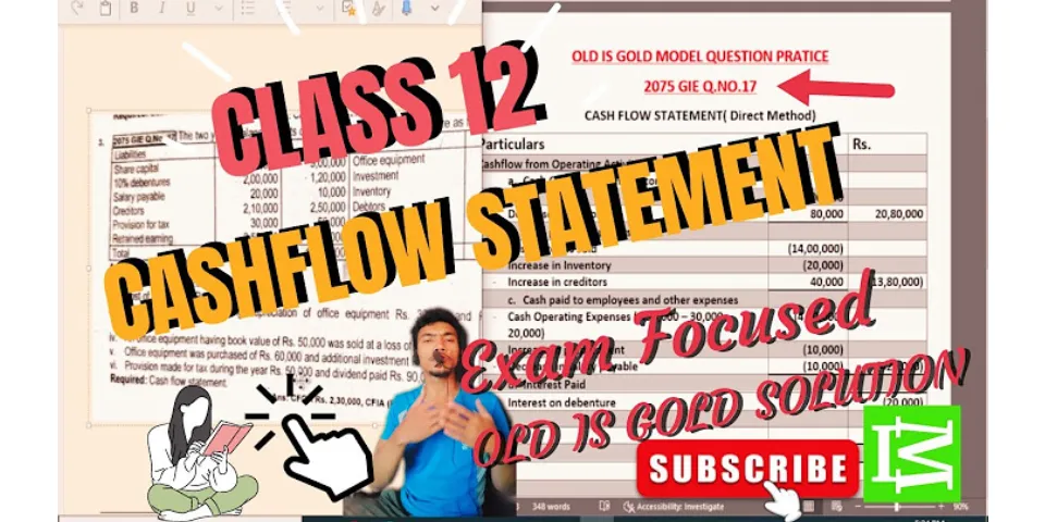 Cash Flow Statement Class 12 questions and solutions