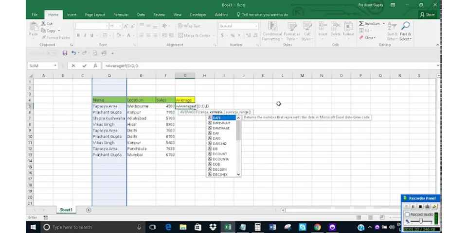 Excel count one column if another column meets criteria