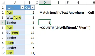 count specific items anywhere in a cell