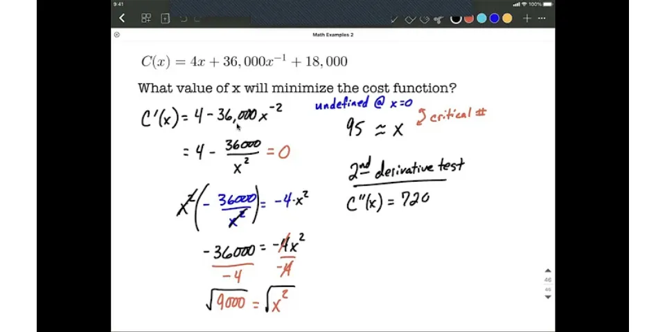 Given the cost function C(x find the minimum marginal cost)