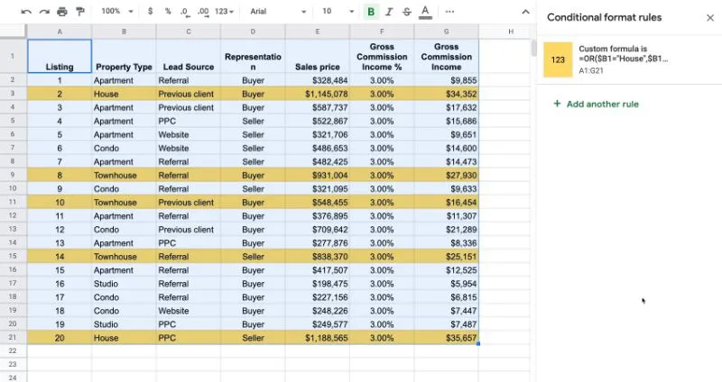 Conditional Formatting Or Rule