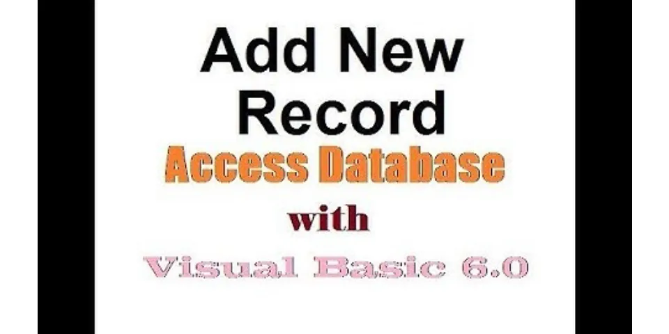 How do I add a record in Access in Visual Basic?