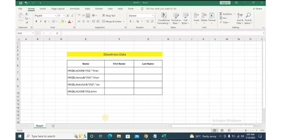 How do I clean up messy data in Excel?