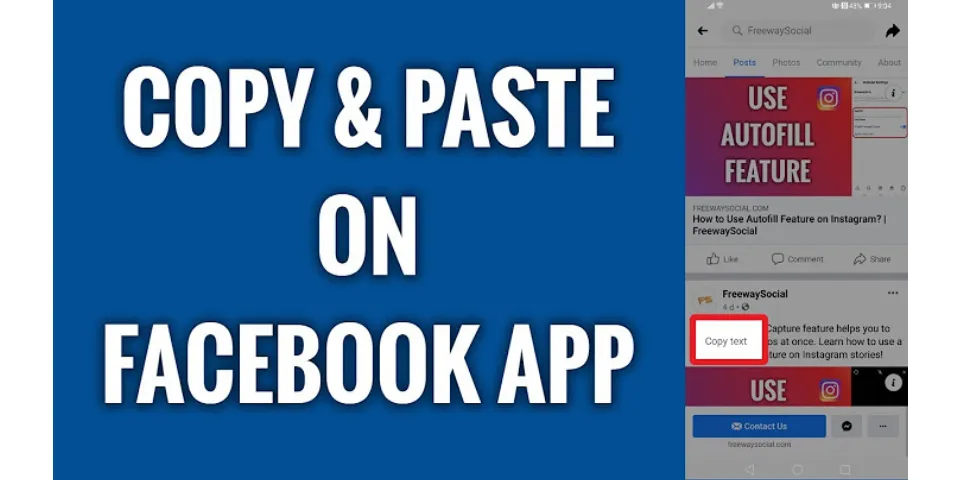 How do I Enable copy and paste on Facebook