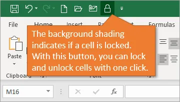 Add Lock Cell Button to Quick Access Toolbar