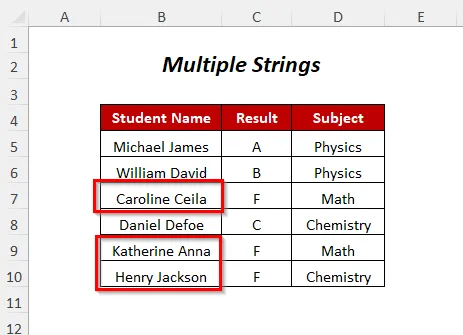 multiple strings