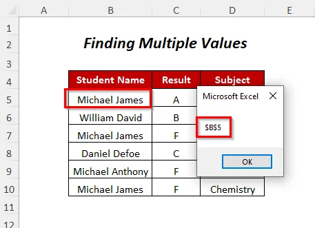 finding multiple values