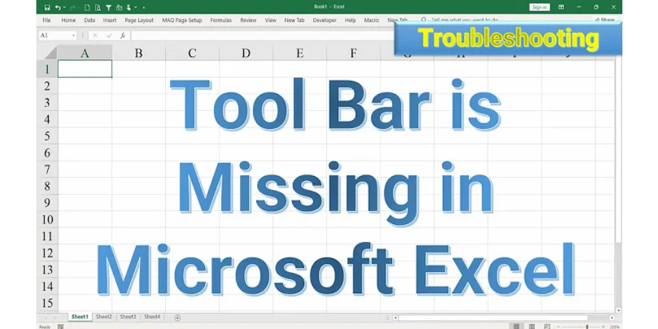 How do I show the toolbar in Excel?