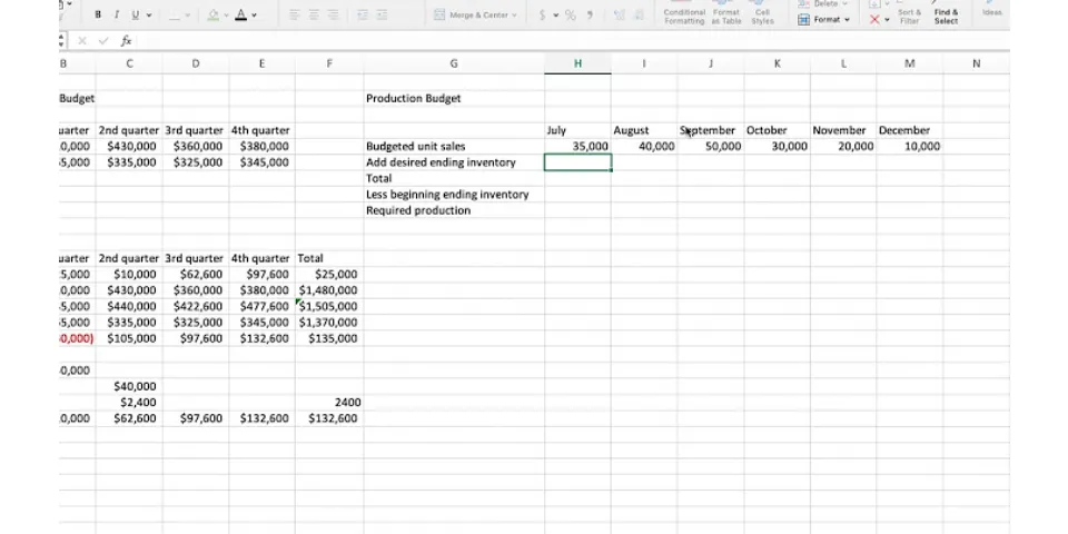 How do I use Excel to calculate budget?