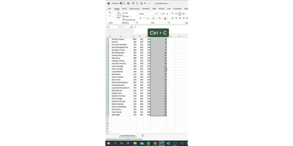 How do you add a number to every row in Excel?