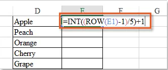 doc increment x rows 2