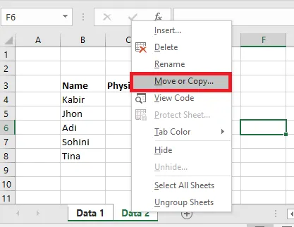 Copy Multiple Sheets Using Move or Copy Function in Excel