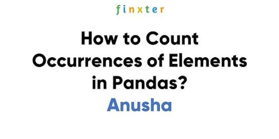 How do you count elements in pandas?