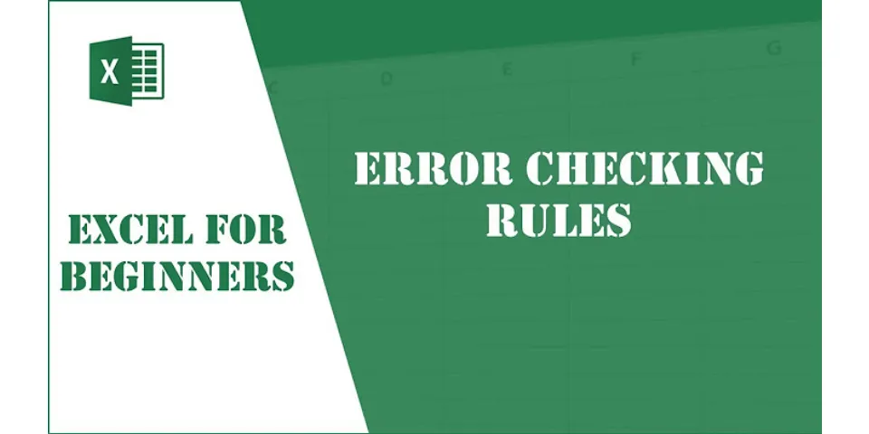 How do you show errors in Excel?