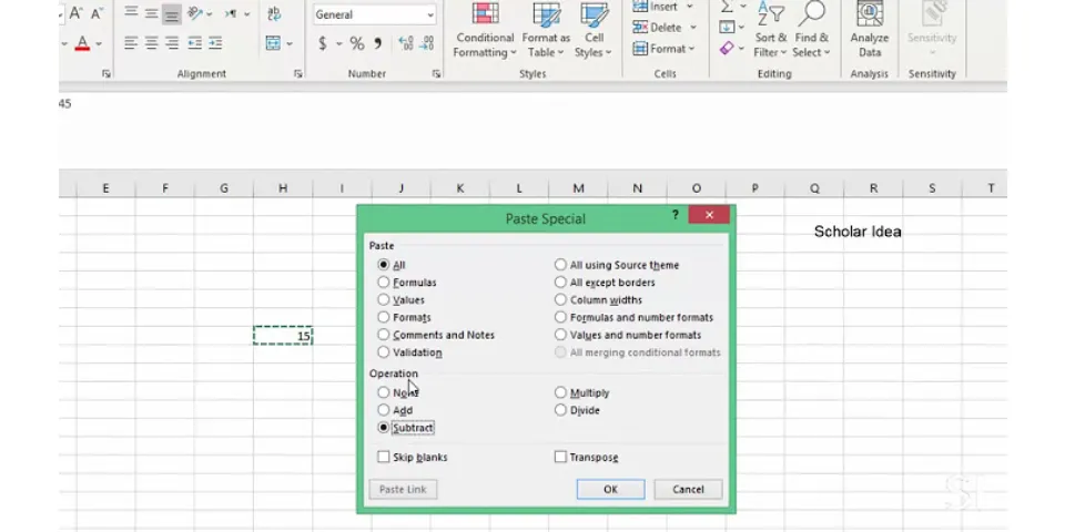 How do you subtract 3 cells in Excel?