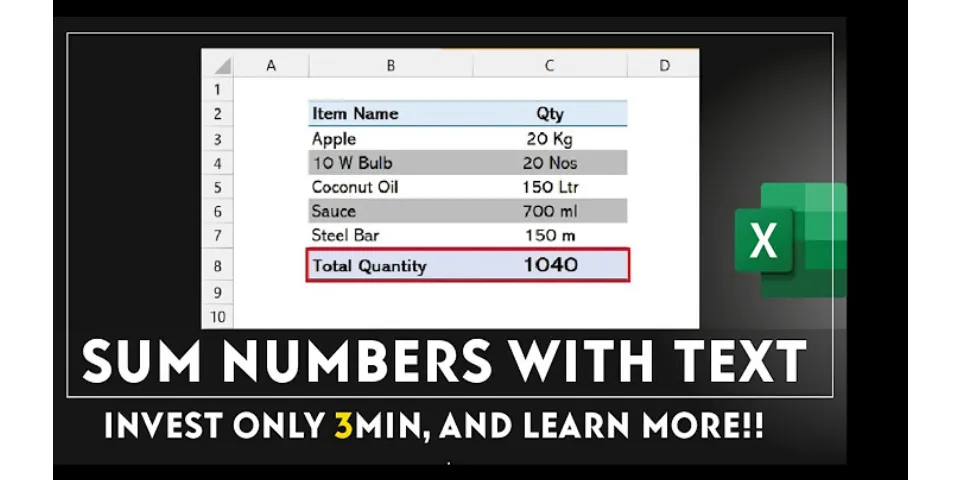 How do you sumn numbers in Excel?
