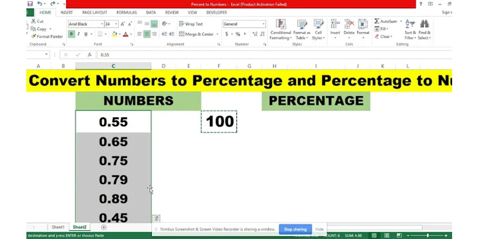How do you turn a Percentage into a number?