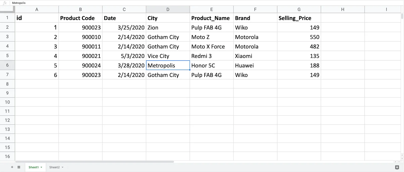 Add calculated columns to a data set