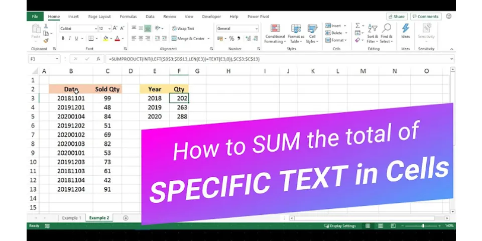 How to add up certain words in Excel
