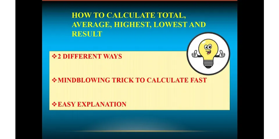 How to calculate average highest and lowest