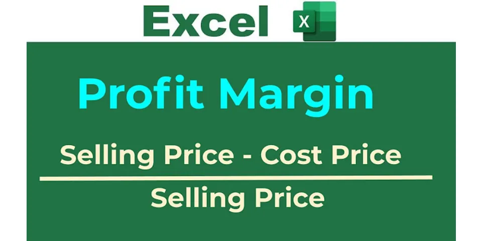 How to calculate profit margin in Excel