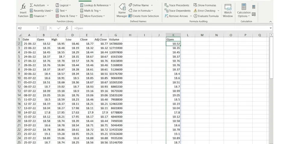 How to copy and paste range names in Excel