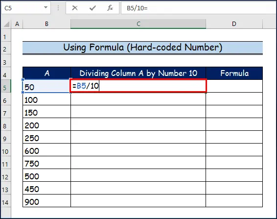 Using Formula to Divide Columns in Excel