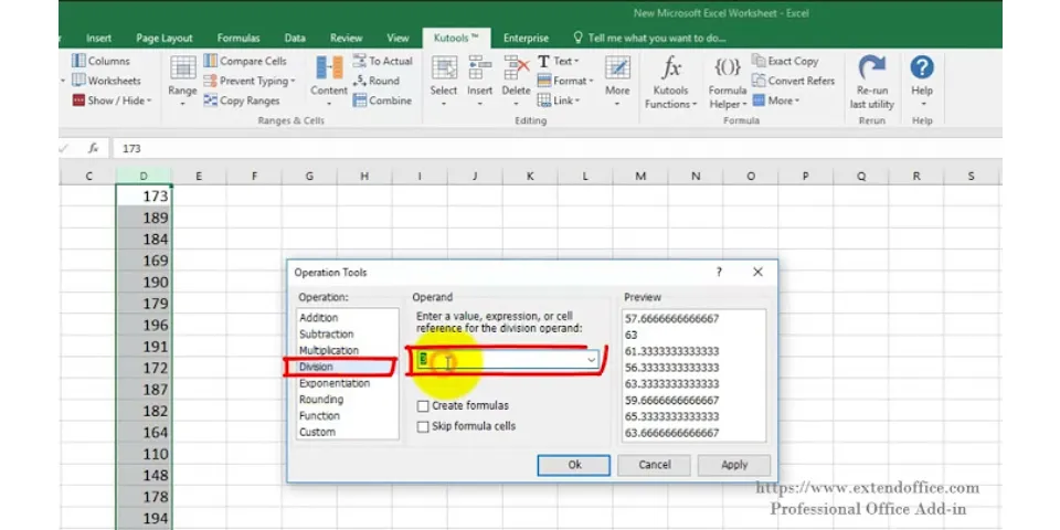 How to divide all cells by 100 in Excel