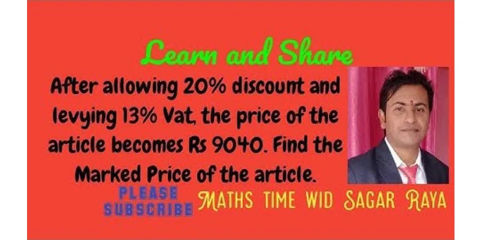 How to find selling price when discount percentage is given