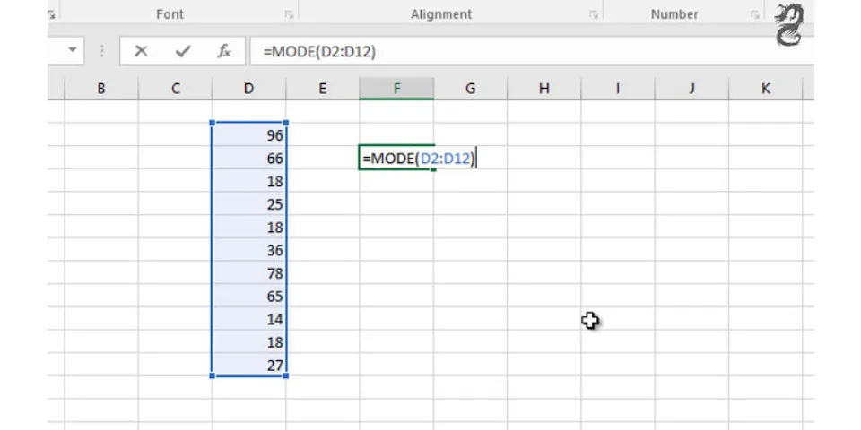 How to find the most common number in Excel