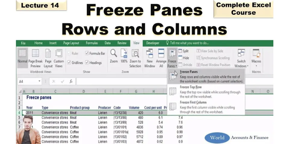 How to freeze specific rows and columns Excel