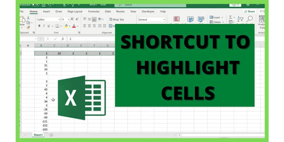 How to highlight a column in Excel