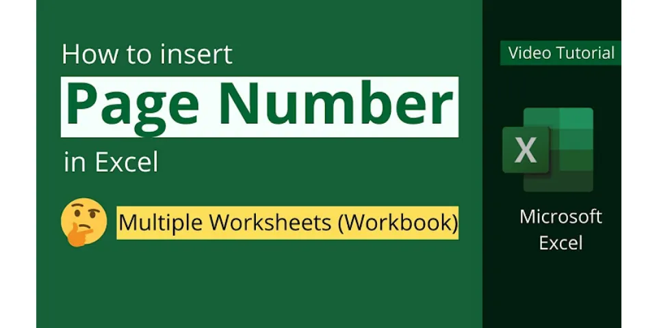 How to insert page number in Excel 2010