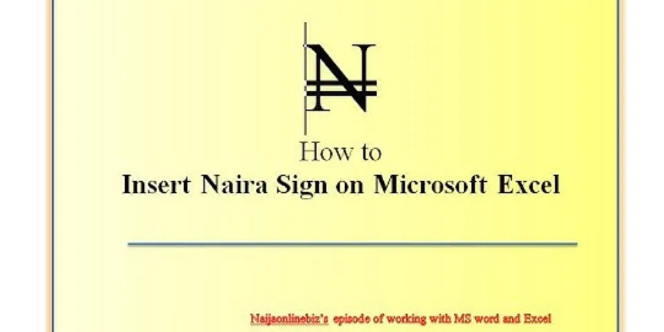 How to insert Sign in Excel