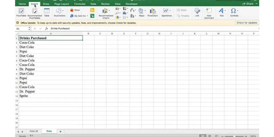 How to make a frequency table in Excel