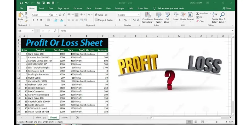 How to Make a profit sheet in Excel