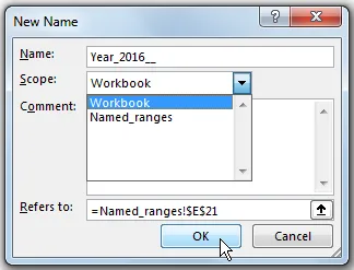 How to create a Named Range in Excel 6