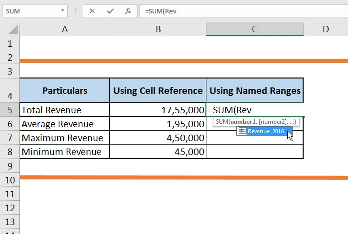 How to create a Named Range in Excel 1
