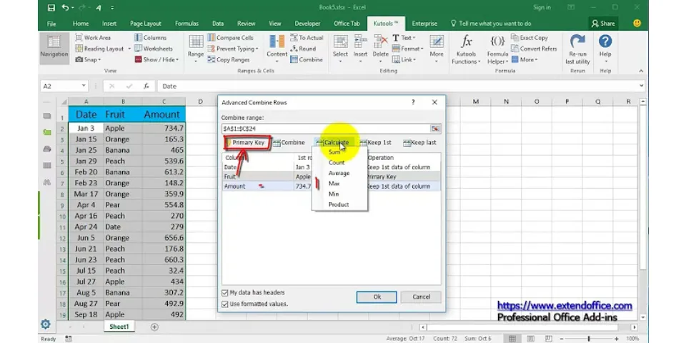 How to remove duplicates but keep rest of the row values in Excel
