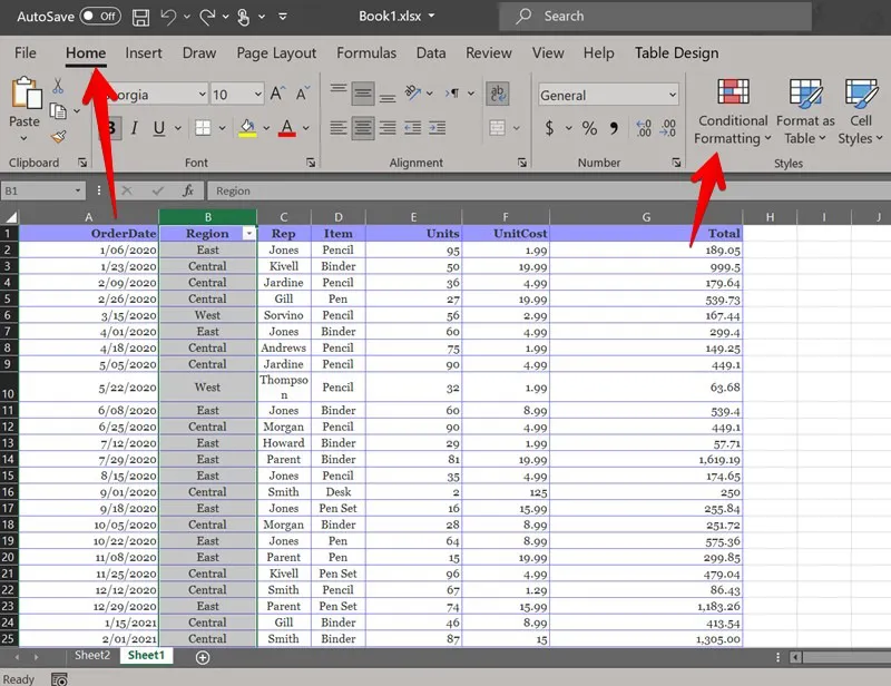 Excel Duplicate Values Home Tab
