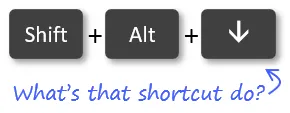keyboard shortcuts list banner