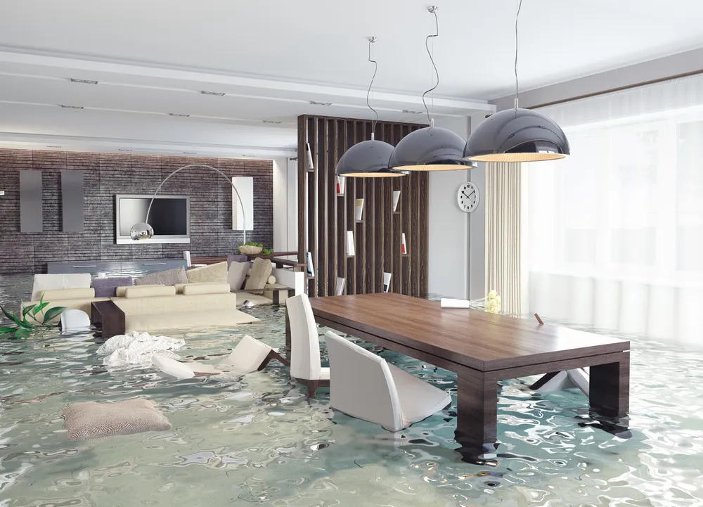 water damage and flooding to a residential home