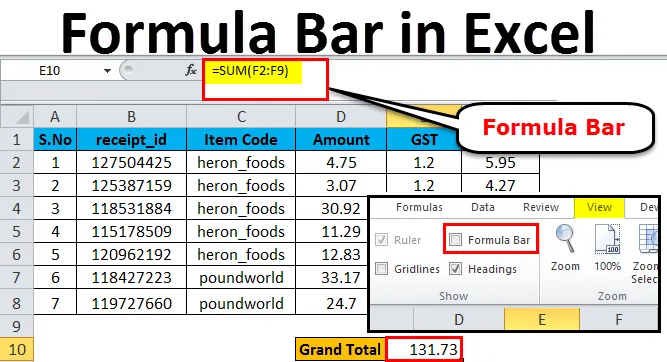 Formula bar example 1-3