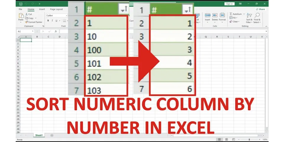 How to sort spreadsheet by number