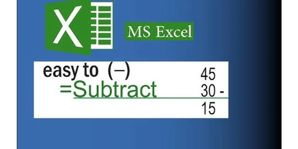 How to subtract multiple cells in a column in Excel