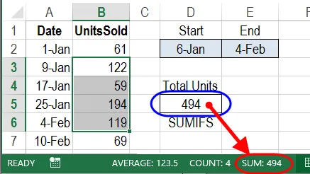 Excel Sum date range verify