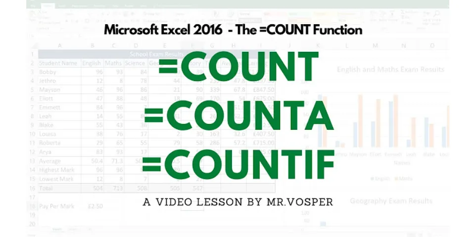 In cell D16, enter a formula using a counting function