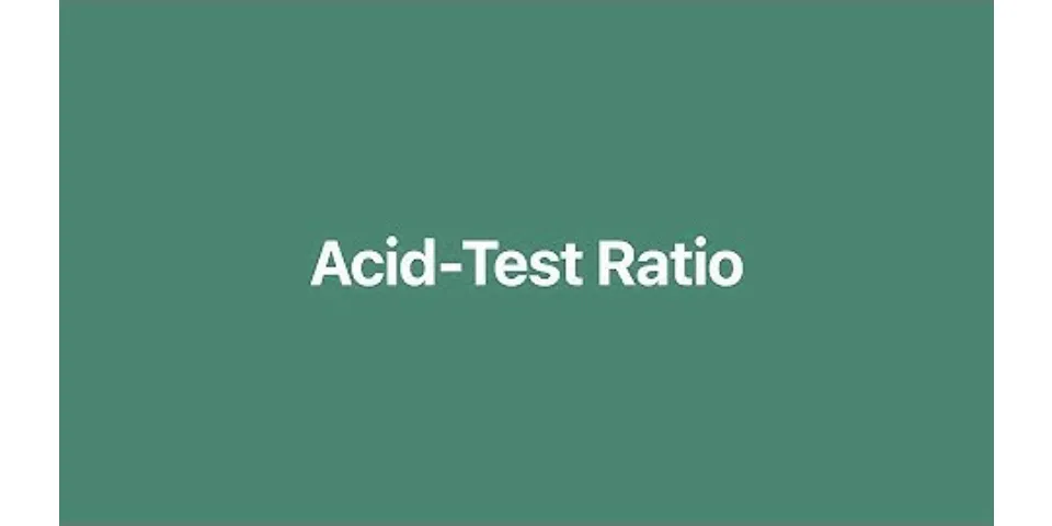 Is a high acid-test ratio good?