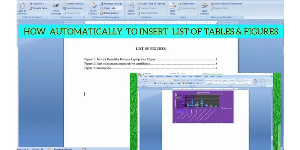 Show tables in Word