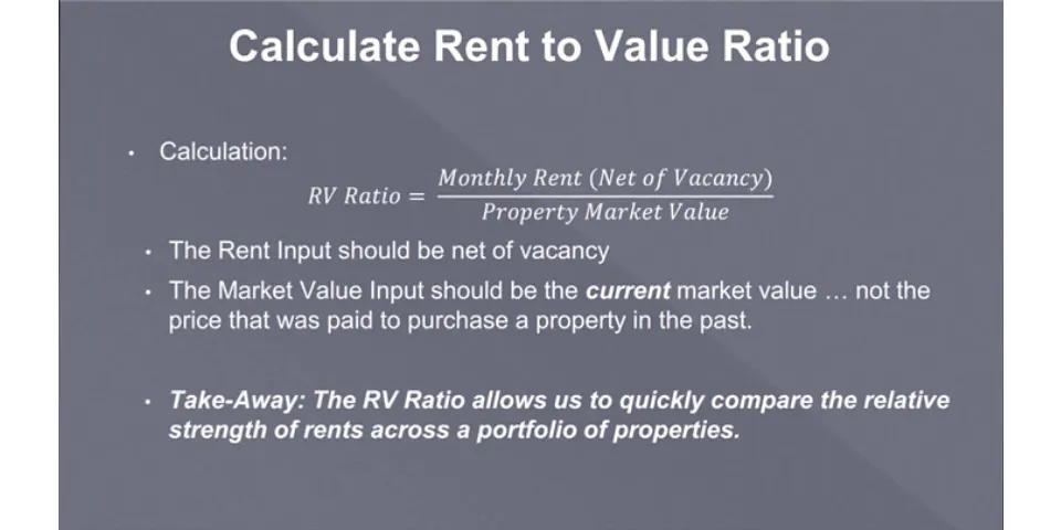 What is a good rent to value ratio?